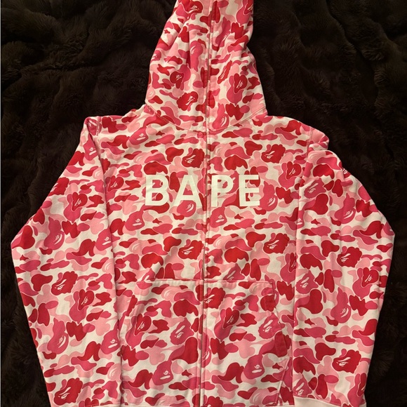 BAPE logo ABC camo pink full zip up hoodie A Bathing Ape Size XL
